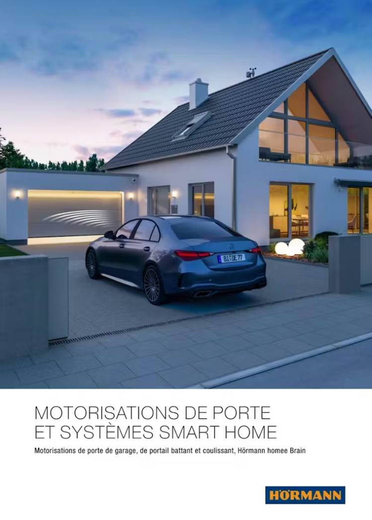Page de garde du catalogue motorisations de porte et systèmes smart home